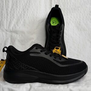 Geers Women Black Athletic Walking Sneakers Slip Resistant Work Shoe Size 8.5w